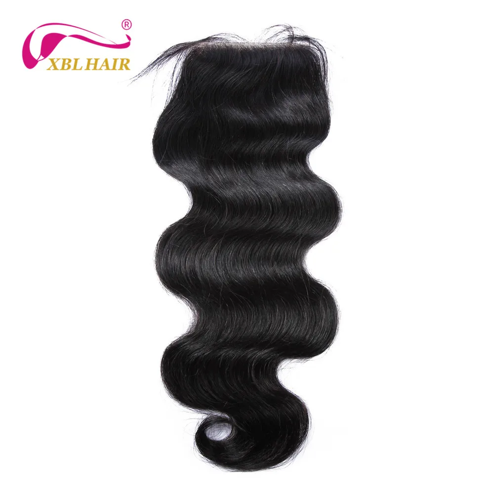 XBL HAIR Body Wave Peruvian Remy Human Hair Free Part Lace Closure 4*4 Free Shipping body-wave