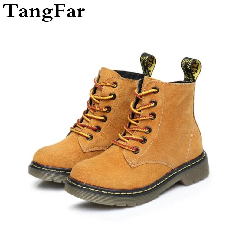 

Kids Ankle Martin Boots Warm Fur Real Genuine Leather Boys Girls Hot Fashion Botas Baby Toddler Autumn Boot Children Snow Shoes
