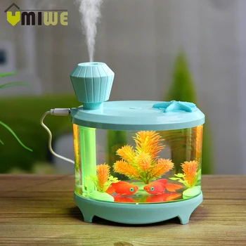 

460ML Fish Tank Air Humidifier USB Charge Aroma Diffuser Essential Oil Diffuser LED Night Light Mist Maker for Home Office Room
