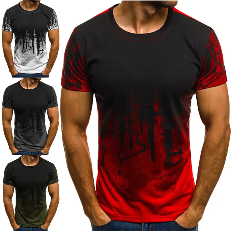 Mens Short Sleeve T Shirt Slim Fit Casual Tee Tops Summer Clothing