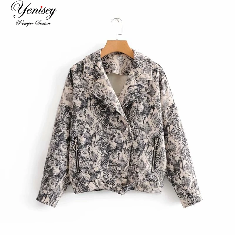 Старая птица 75-8550 Европейская мода Змеиная кожа жаккардовый жакет куртка