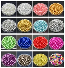 Imitação de pérolas acrílica 4 6 8 10mm, espaçador redondo pérola miçangas soltas, fabricação de jóias diy colar pulseira brincos acessórios