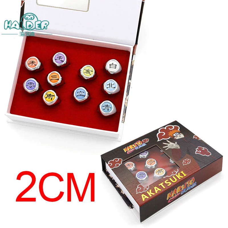 

HOT Anime Naruto Rings 10pcs Akatsuki Cosplay Member's Full Set Sasori Itachi Hidan Deidara Costume Accessories