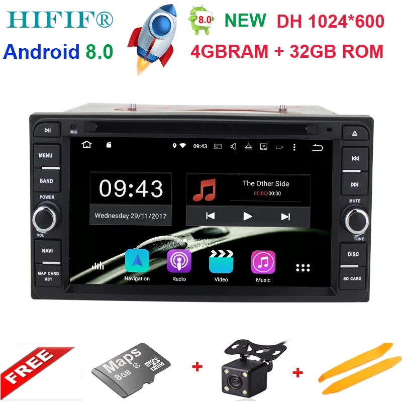 Sale 4+32G Octa Core Android 8.0 car radio for Toyota Corolla EX Universal Fortuner Hilux car dvd player with steering-wheel,GPS RDS 0