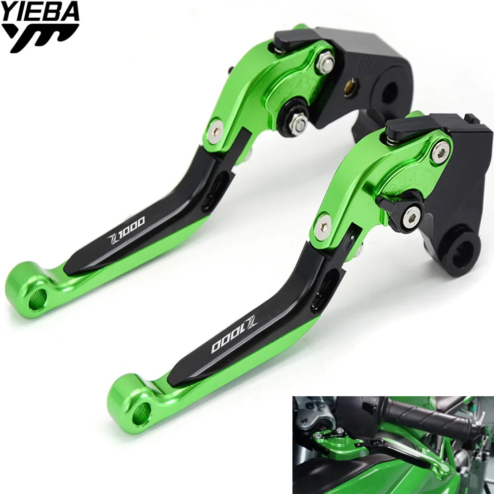 For KAWASAKI Z1000 Z 1000 2007-2016 Motorcycle Accessories Brake Handle Adjustable Folding Brake Clutch Levers With Z1000 LOGO