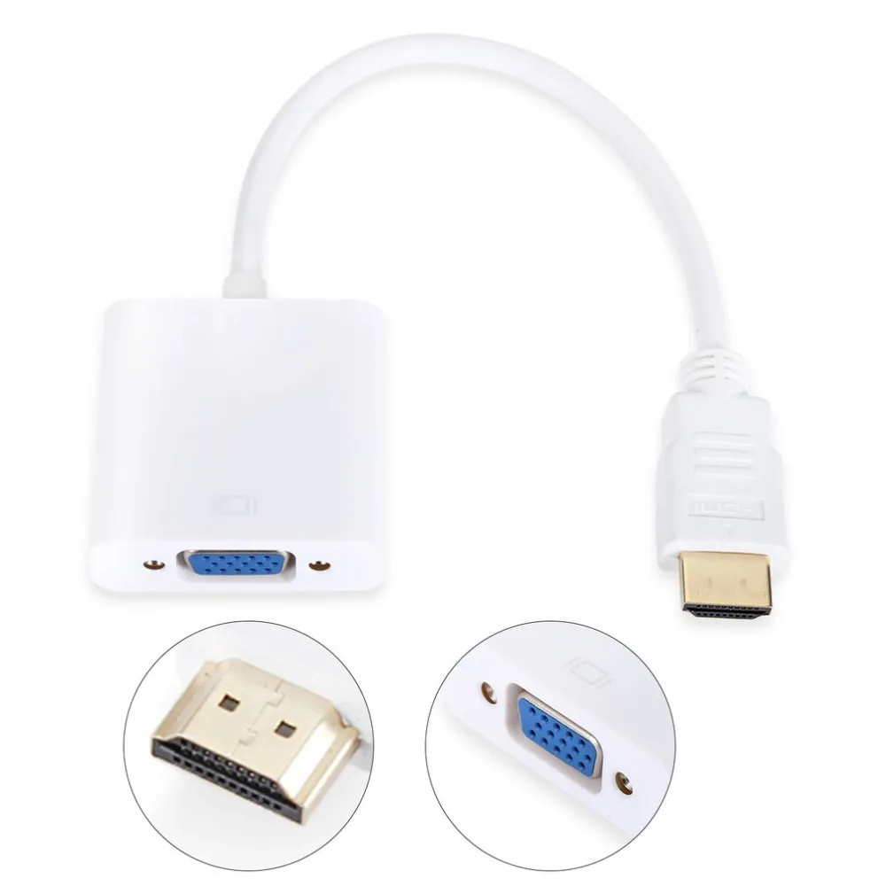 

HDMI To VGA Converter Cable Male To Female Adapter For Desktop Laptop Notebook Support 1080P HD Support Hot Plug