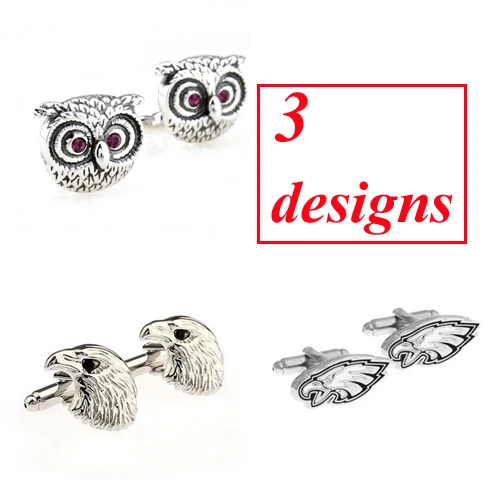 

3 Designs Bird Cufflink Night Owl Hawk Cuff Link Free Shipping