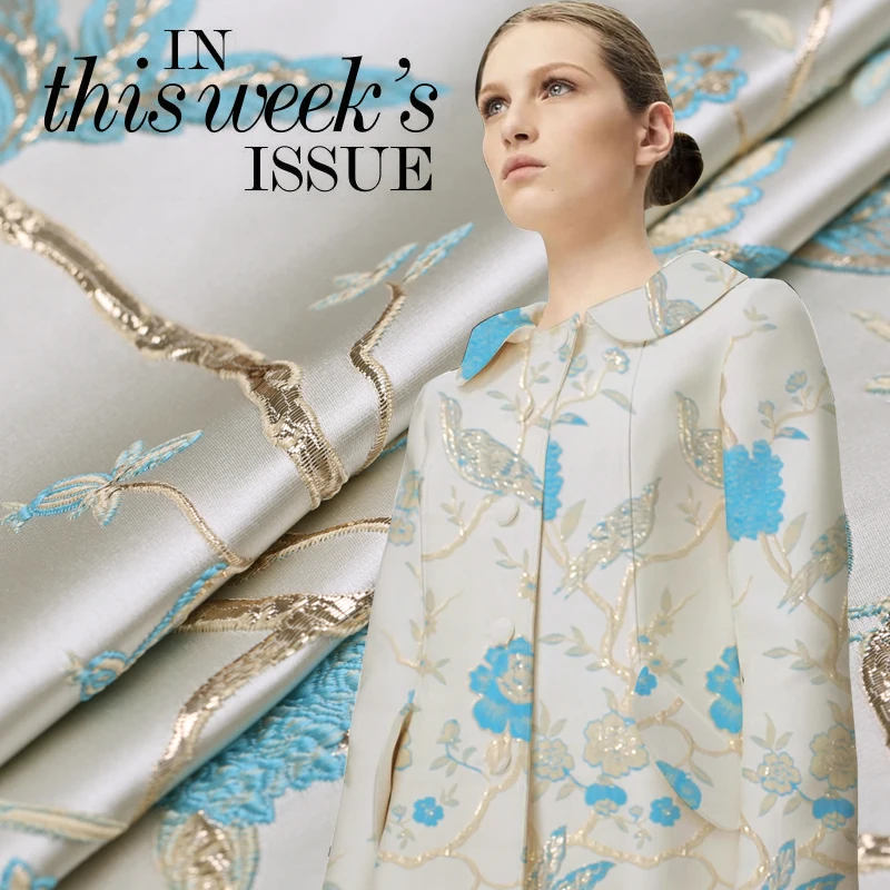 

Gold jacquard fabric crisp fashion jacquard brocade fabric jacket cheongsam chinese brocade fabric wide brocade satin fabric