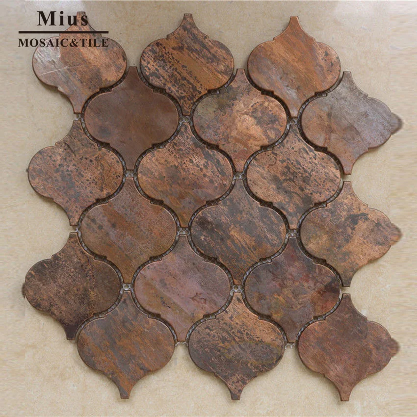 Антикварная металлическая медная мозаичная латунная плитка для украшение кухонной стены