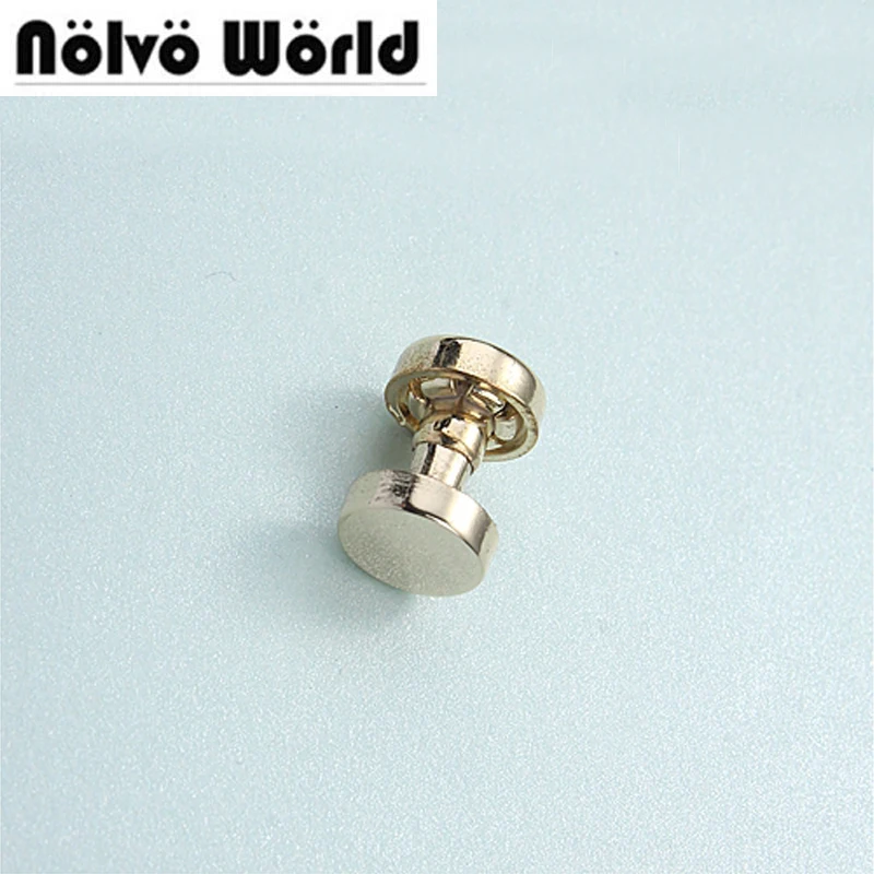 Double cover rivet 10mm light gold metal buttom rivets stud hardware for bags shoes bracelet