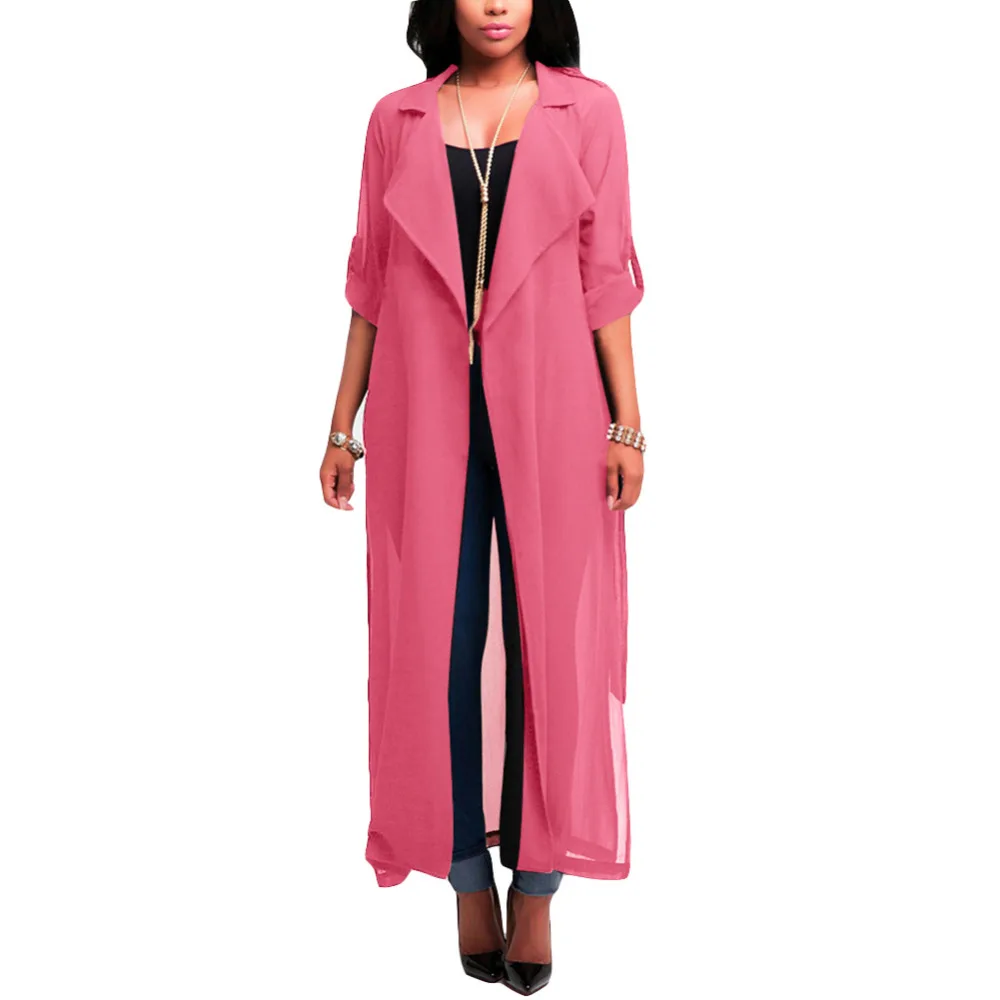 2017 Summer Women Chiffon Sheer Long Cardigan Sun Protection Maxi