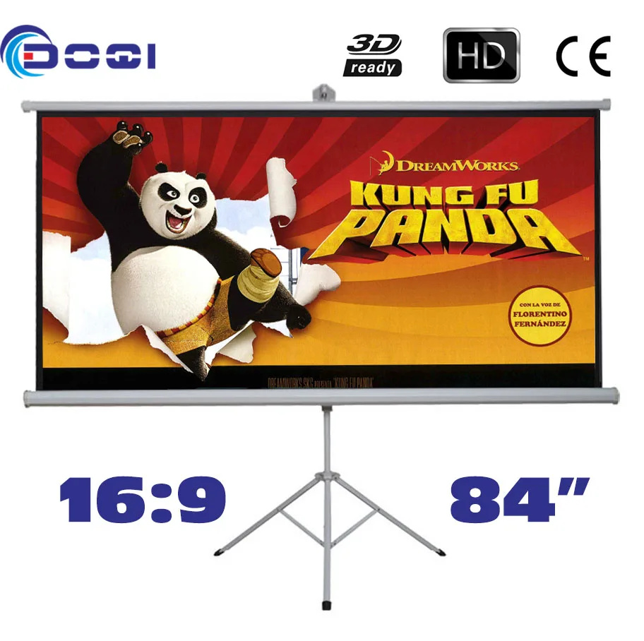 Портативный проекционный экран для штатива HD 84 дюйма 16:9 напольная подставка