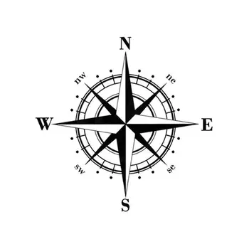 

2PCS 15cm*15cm Art Design Vinyl NSWE Compass Car Stickers Decals Black