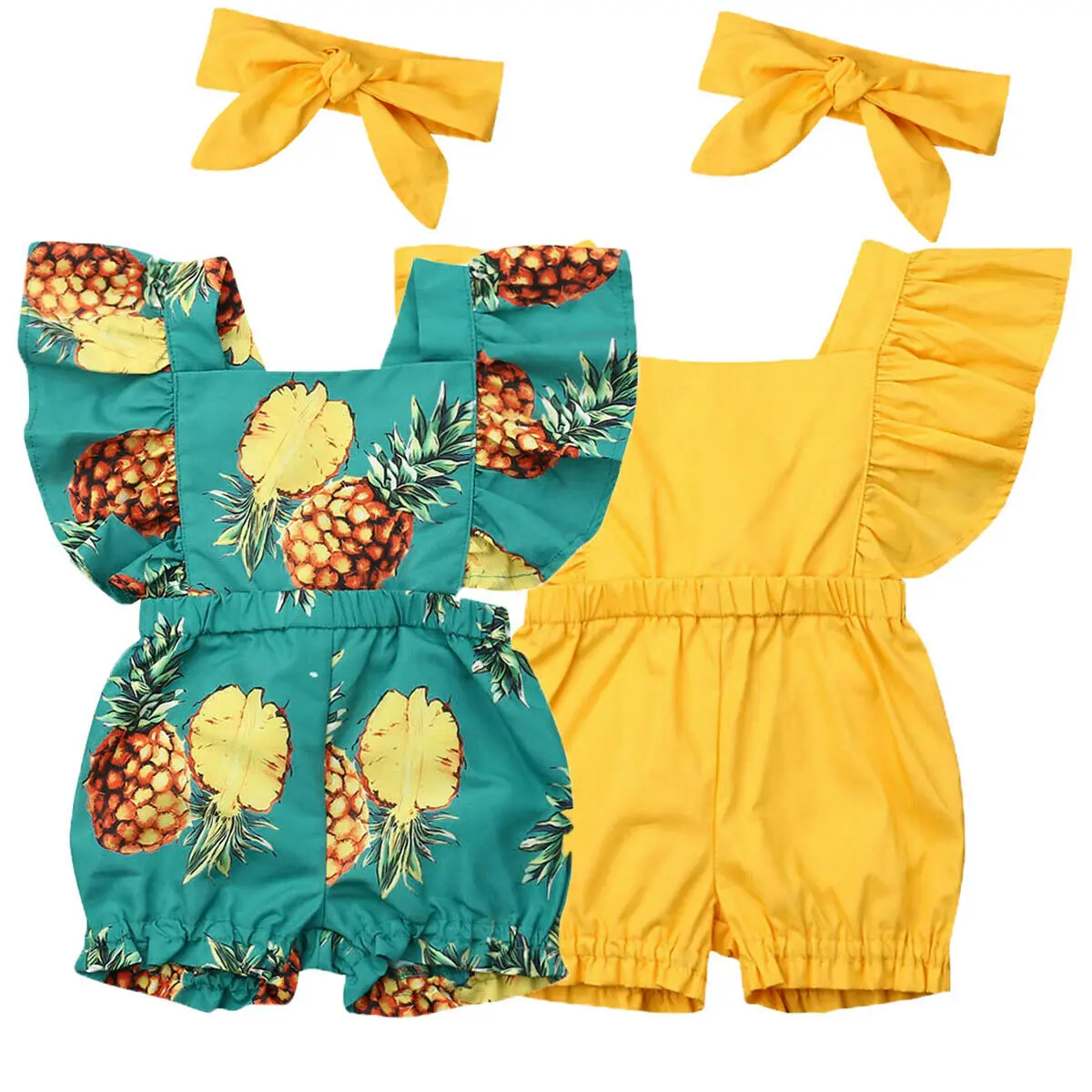 

Pudcoco 2019 Summer Kids Baby Girl Cotton Romper Pineapple Jumpsuit Outfits Sunsuit Casual Clothes