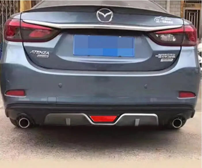 

ABS REAR TRUNK LIP SPOILER DIFFUSER EXHAUST BUMPER PROTECTOR COVER FOR 14-17 MAZDA 6 ATENZA M6 2014 2015 2016 2017 BY EMS