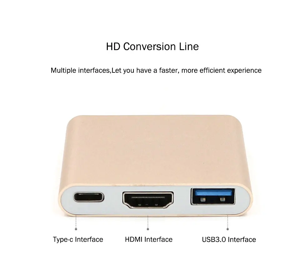 USB 3.1 Type C Thunderbolt 3 TO HDMI USB 3.0 multi-port Adapter Dongle Dock Cable for New Macbook Pro Mouse Keyboard TV Phone (10)