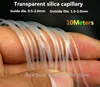 Buena Compra Manguera de silicona de grado alimenticio, manguera de goma de silicona fina, transparente, capilar, I.D., 10 m/lote 0,5-2mm/O D 1-5mm envío gratis 16WEJxyB