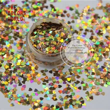 TCA201 лазерное красное сердце золотистого цвета в форме 3 мм размер блестящий зеркальный блеск для ногтей, татт, художественное украшение и другие