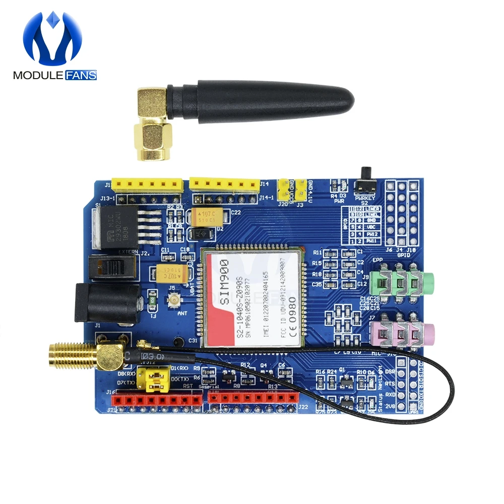 SIM900 850/900/1800/1900 МГц GPRS/GSM щит развитию совместимая плата модуль для Arduino GPIO PWM РТК