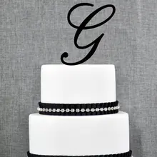 Именной вензель начальный Свадебный Торт Топперы, буквы G, пользовательские монограмные украшения на торт, уникальный торт топперы