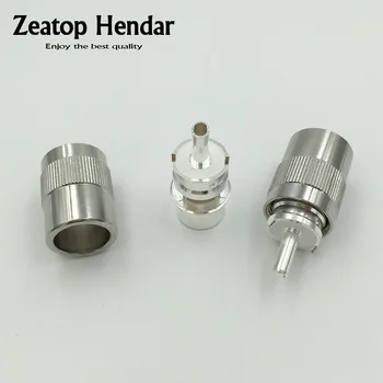 

10Pcs Brass Silver Plated UHF PL-259 Male Solder RF Connector Plug For RG213 Coaxial Cable Adapter