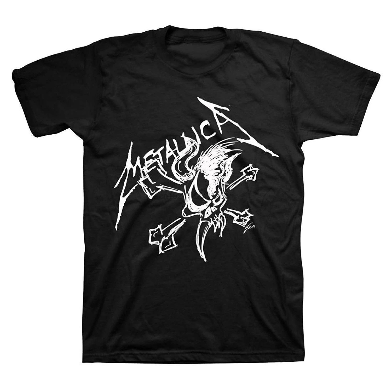 

Fashion Mens Hetfield Scary Guy T-Shirt Black