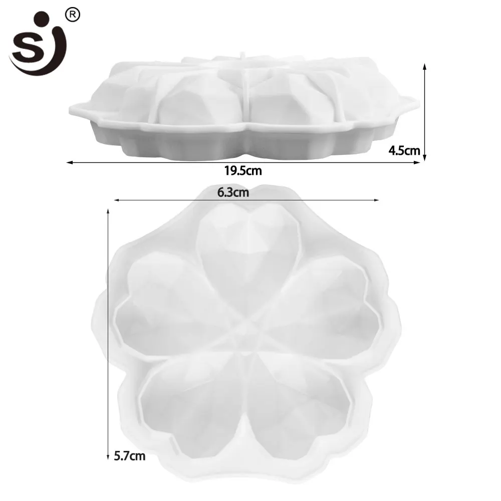 SJ 3d Алмазный цветок формы силиконовая форма DIY муссовый торт формы дизайн Свадебный противни для запекания торта украшения инструмент