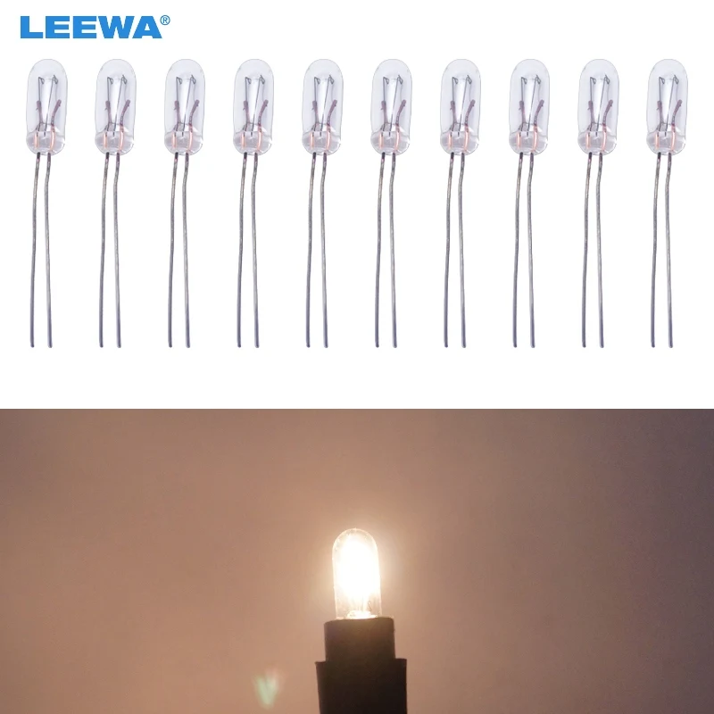 

LEEWA 30pcs Warm White/Amber Car T4 12V 1W Halogen Bulb External Halogen Lamp Replacement Dashboard Bulb Light #CA2696