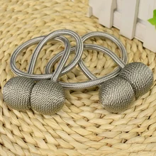 Home Decor Curtain Tie Backs Tassels Curtain Tiebacks Braided Spherical Buckle Drapery Holdback Clip Holders 2 PCS