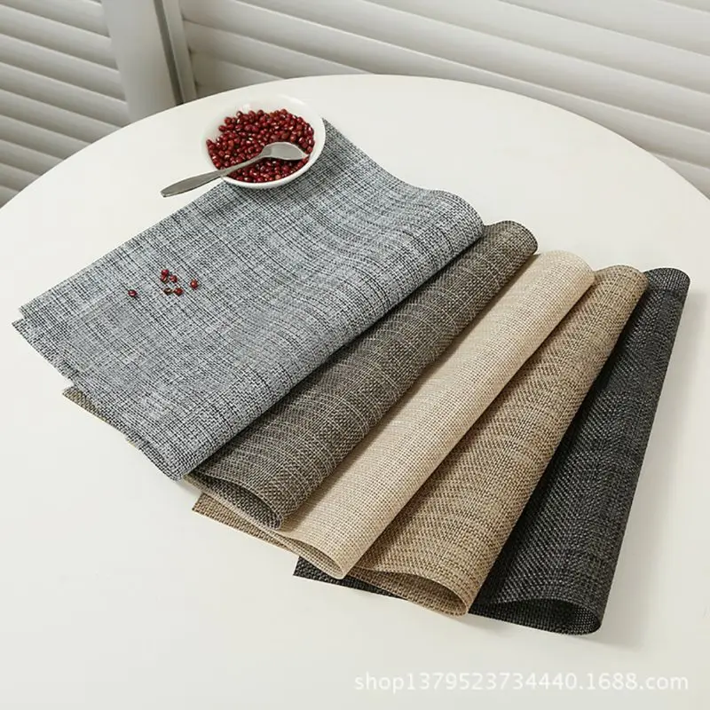 4 قطعة 2017 طاولة طعام حصيرة نسج Pvc القرص عاء سادة الوقايات طاولة مقاومة للمياه القماش سادة زلة مقاومة طقم سجادة/ حصيرة المطبخ الأدوات