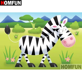 

HOMFUN Full Square/Round Drill 5D DIY Diamond Painting "Cartoon zebra" Embroidery Cross Stitch 5D Home Decor Gift A08070