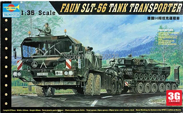 

Trumpeter scale model scale vehicle 00203 1/35 FAUN SLT-56 TANK TRANSPORTER assembly model kits modle building scale kits