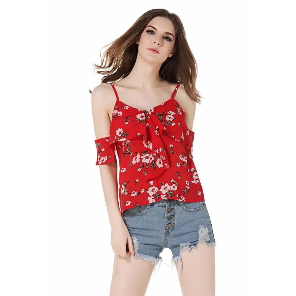 Sexy Cut off shoulder out short sleeve camisole tank tops Spagehetti