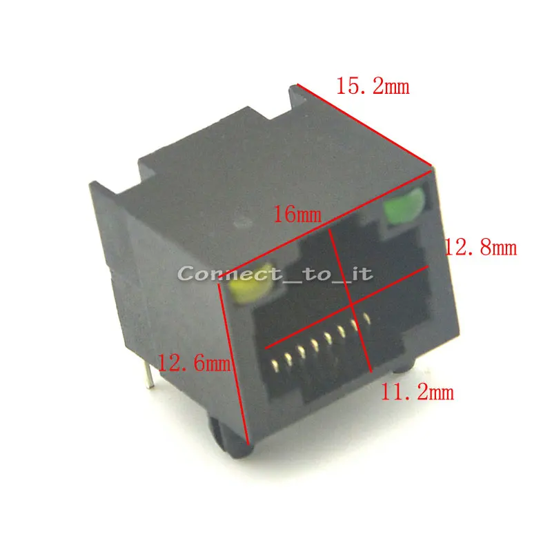 

New Arrival ( 5 pcs/lot ) Original Package RJ45 Led light Connector All Plastic Board Unshielded RJ45