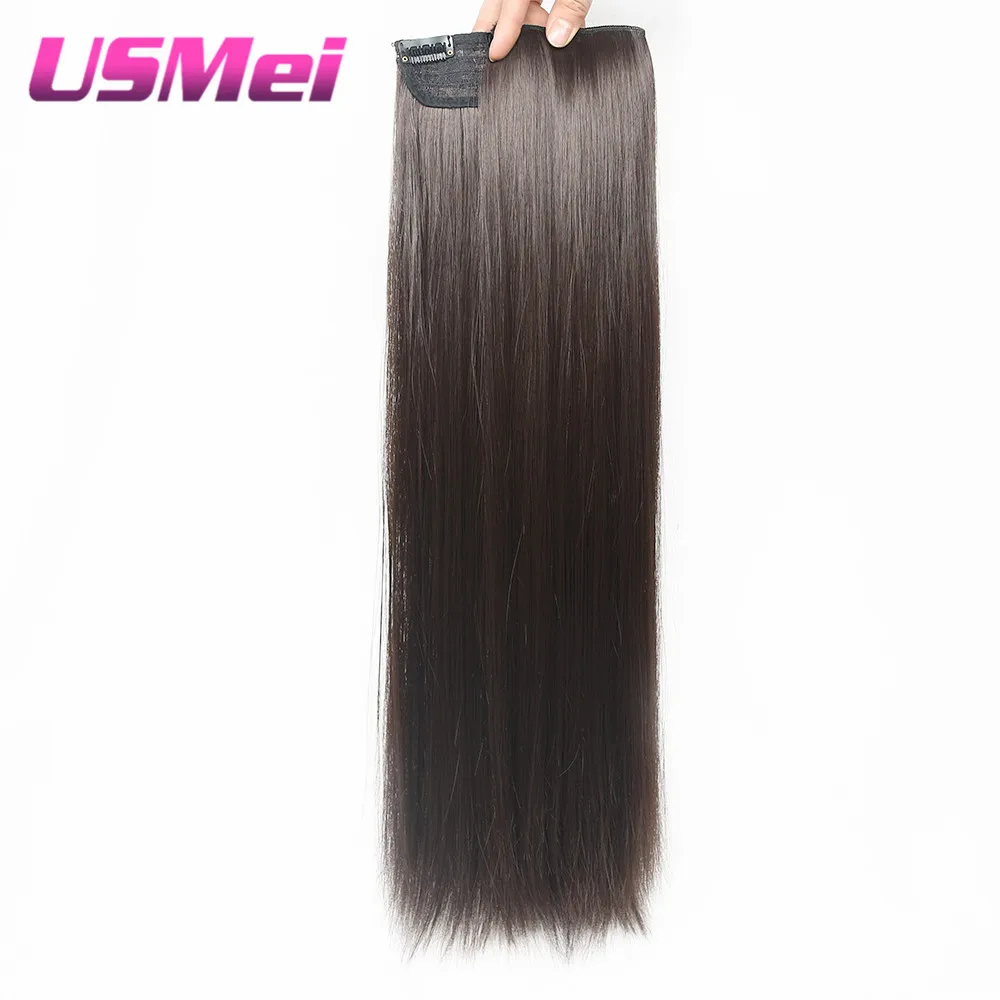USMEI 5 clips/piece Natural Silky straight Hair Extention 24\ USMEI 5 clips/piece Natural Silky straight Hair Extention 24\