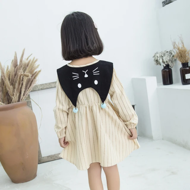 Cute Cat Dresses for Girls Princess Baby Girl Dress 2019 New Autumn