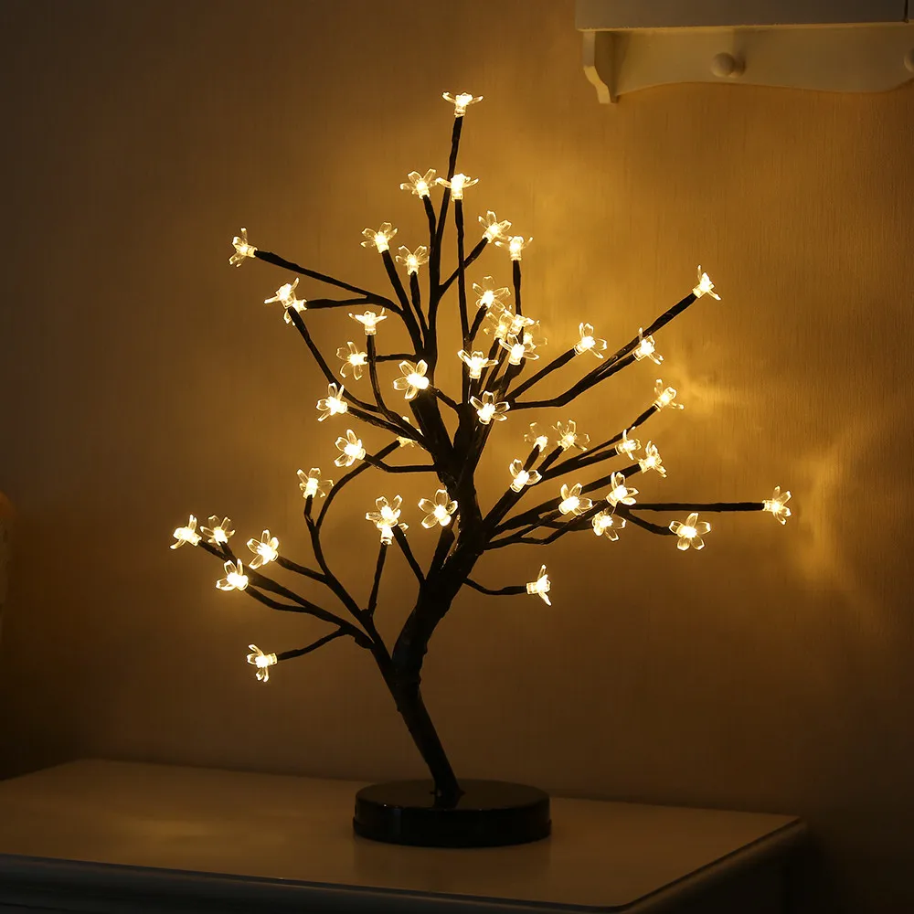 Plum Blossom Desk Top Bonsai Tree Light With 48 LED Beads Adjustable Branches Bonsai Style Home Accessoire Decoration@30