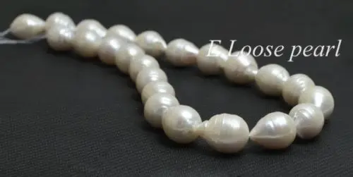 

wholesale AA Freshwater pearl flameball Pearl Natural Ivory White Loose pearls 14-15mm 15