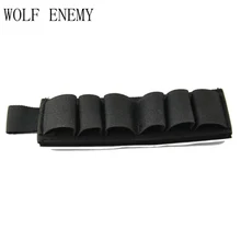 Портативный тактический 6 Круглый приклад для дробовика оболочки пули держатель клейкая Полоса нейлоновая патронная сумка для боеприпасов страйкбол охота