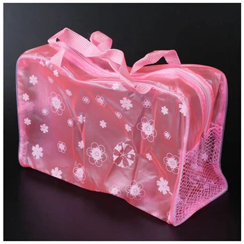 

FGGS Hot Floral Print Transparent Waterproof Cosmetic Bag Toiletry Bathing Pouch