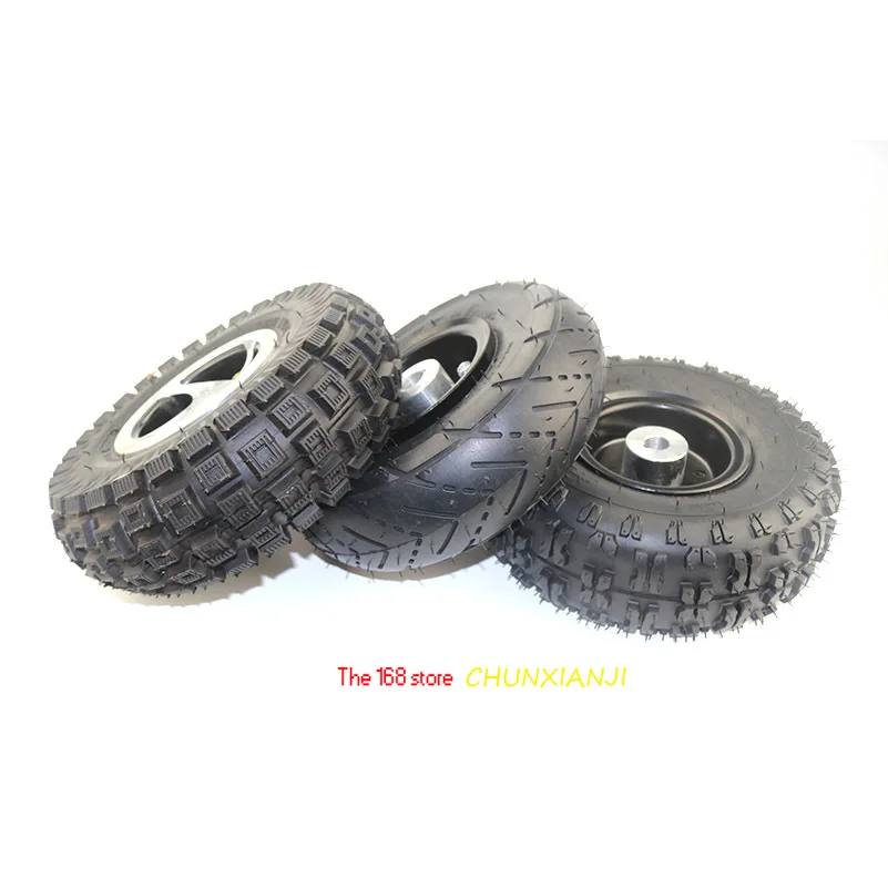 Good quality 3.00-4 4.10-4 trye and inner tube rim wheel Alloy hub for 49cc ATVQuad Go Kart Gas scooter bike motorcyWheel tyres