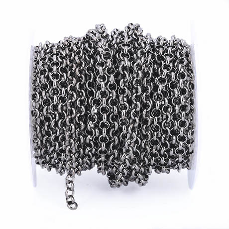 Long DIY Necklace Chains Rhodium/Silver/KC Gold/Antique Bronze Punk 3.2/4.8/5.8mm O shape Link Chain for Jewelry Making