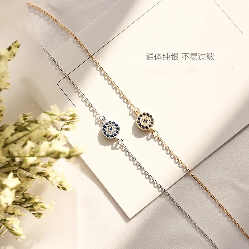 evil eye bracelet 100% 925 Sterling Silver Jewelry fashion hypoallergenic bracelets for girl gift
