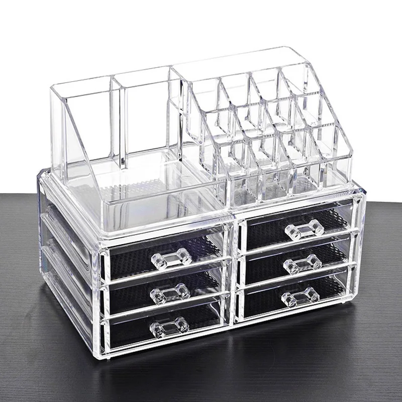

New Clear Acrylic Makeup Storage Case Nail Polish Rack Lipstick Cosmetic Storage box Holder Makeup Brush Makeup Organizer
