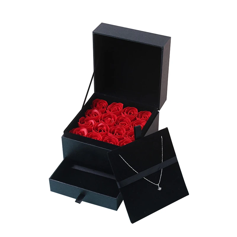 

Simulation Rose Soap Flower With Box Wedding Souvenir Valentines Day Gift Birthday Beautiful Gift For Mother