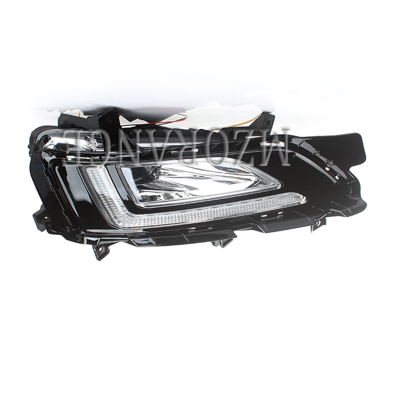 Top For Hyundai Tucson 2019 2pcs LED DRL Fog Lamps led fog lights cover day light daylight headlights LED Daytime Running Lights 3