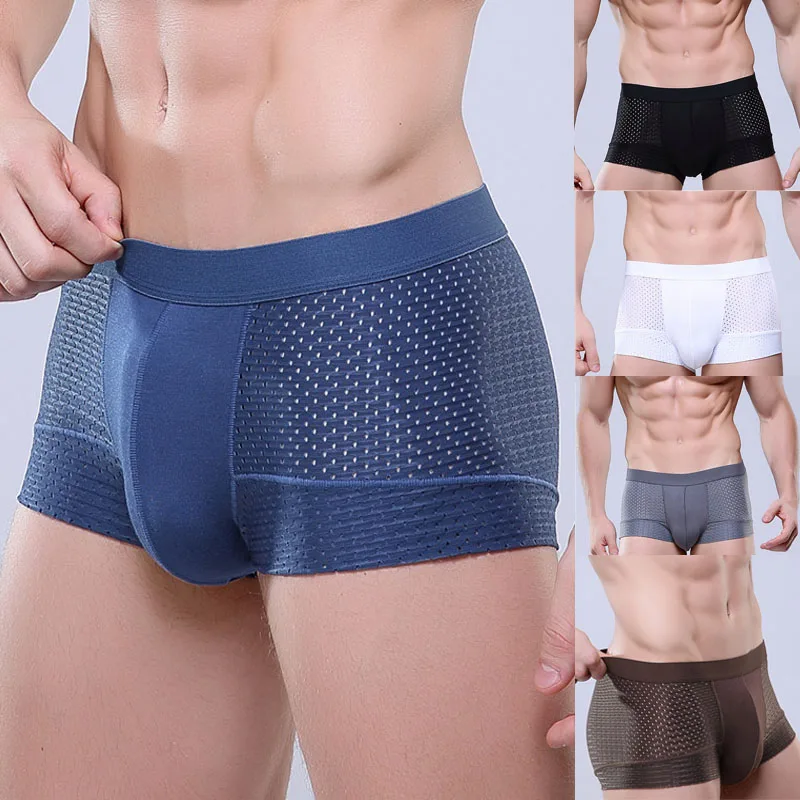 New Men Cotton Underwear Boxer Shorts Bulge Pouch Underpants Breathable Boxers