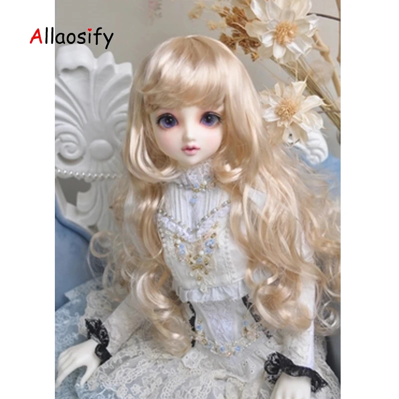 Bjd Подсказка для волос BJD парик имитация мохера супер мягкий шелковистый 1/3 1/4 1/6 храмы натуральные кудри Allaosify