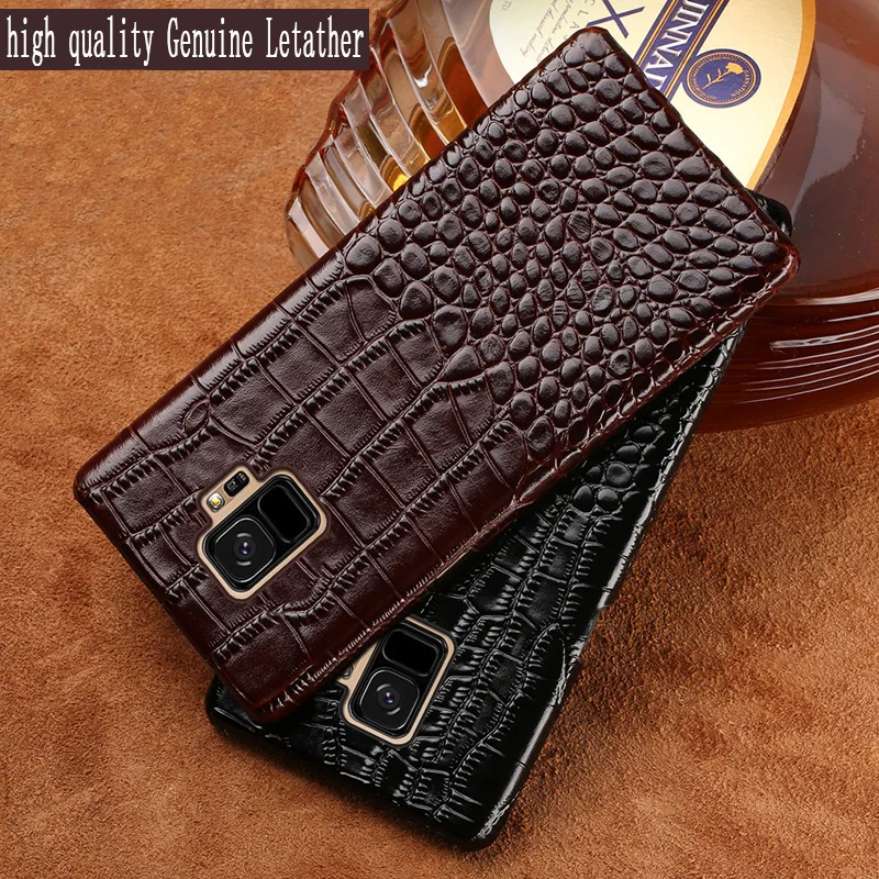 

Genuine Leather shockproof phone case for Samsung Galaxy S8 case S8+plus S9 S9plus Note 8 Crocodile texture luxurious case