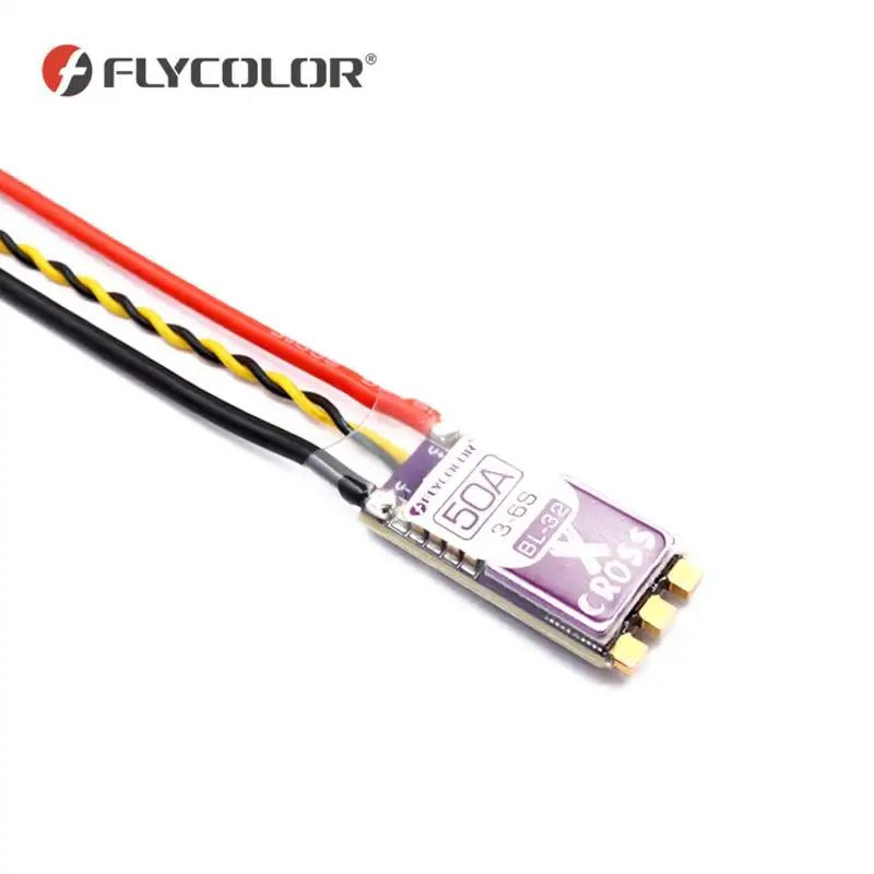 

flycolor X-Cross BL-32 50A ESC with heatsink 3-6s 10 grams OPTO 32-bit supports Dshot 1200 for RC quadcopter racing drones